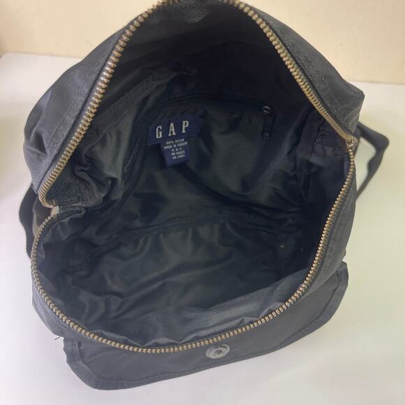 Vintage 90s GAP Black Nylon Zip Closure Square Backpack 9" x 9" - Picture 3 of 15